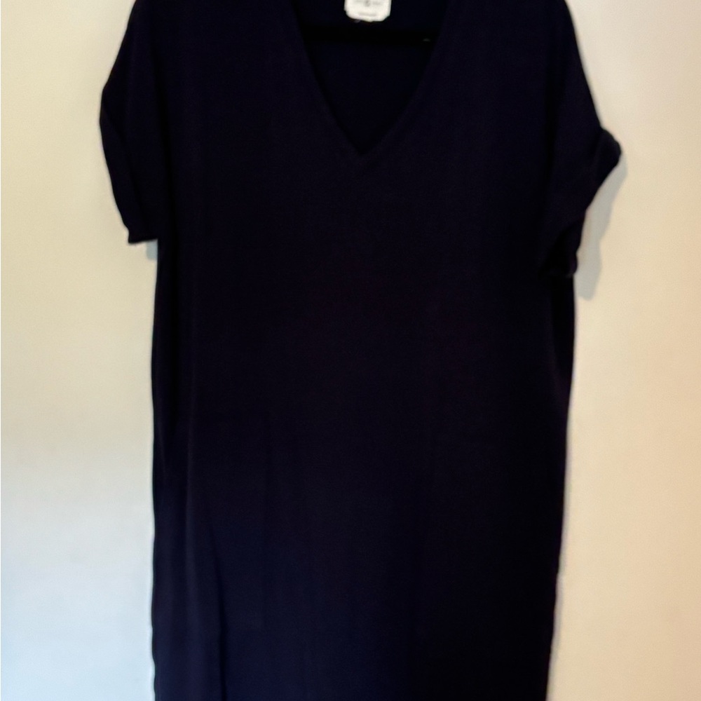 Lou and Grey V-Neck Short Sleeve Women’s Dress- Navy